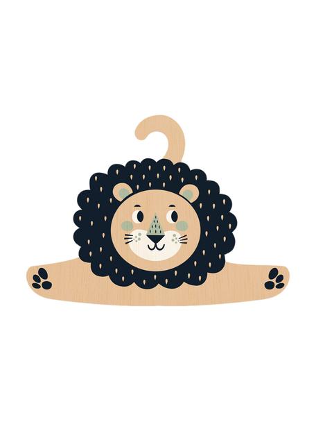 Kleerhanger Lion, Gecoat multiplex, Zwart, beige, mintgroen, crèmekleurig, B 30 x H 30 cm