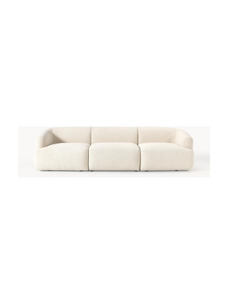 Modulares Bouclé-Sofa Sofia (3-Sitzer), Bezug: Bouclé (100 % Polyester) , Gestell: Fichtenholz, FSC-zertifiz, Füße: Kunststoff, Bouclé Off White, B 273 x T 103 cm