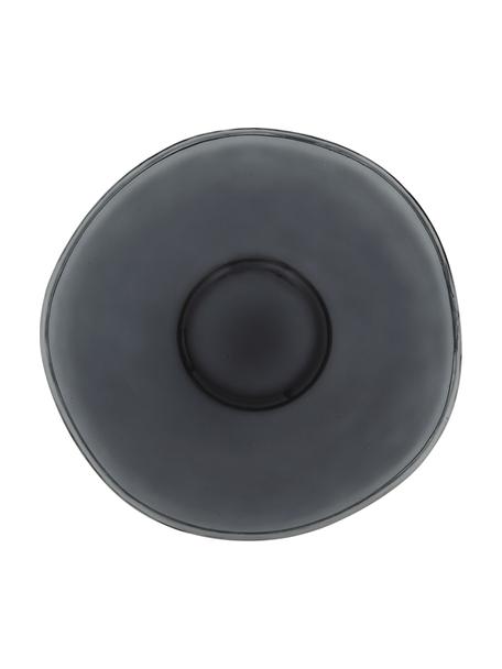 Handgemaakt ontbijtbord Phil van gerecycled glas in grijs, Gerecycled glas, Transparant, zwart, Ø 23 cm