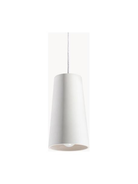 Lampada a sospensione piccola in ceramica Armica, Paralume: ceramica, Baldacchino: metallo rivestito, Bianco, bianco latte, Ø 16 x Alt. 28 cm