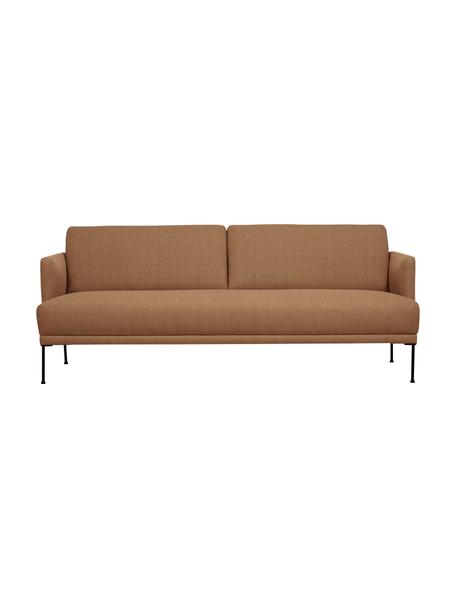Sofa z metalowymi nogami Fluente (3-osobowa), Tapicerka: 100% poliester Dzięki tka, Stelaż: lite drewno sosnowe z cer, Nogi: metal malowany proszkowo, Nugatowa tkanina, S 196 x G 85 cm