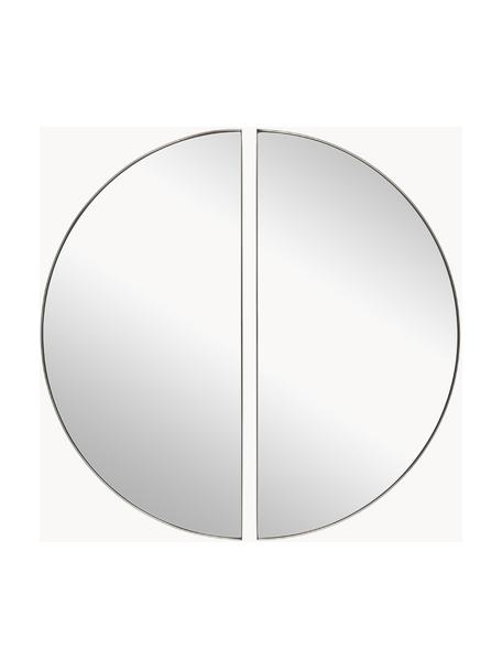 Set de espejo de pared Selena, 2 uds., Espejo: cristal, Parte trasera: tablero de fibras de dens, Negro, Ø 100 cm