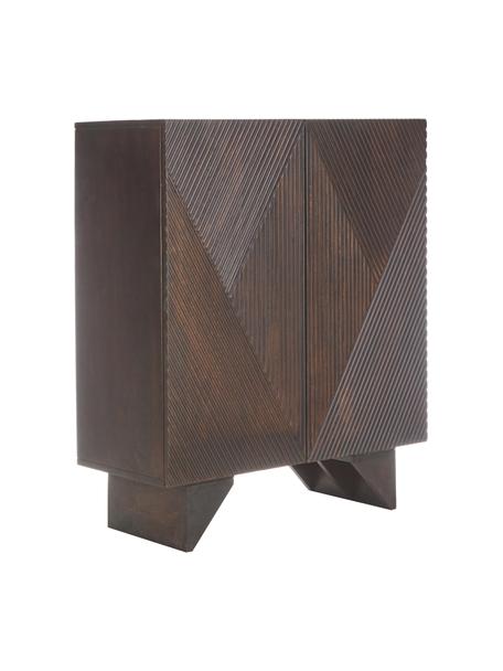 Highboard Louis van massief mangohout met deuren, Frame: massief gelakt essenhout, Mangohout, B 100 cm x H 120 cm