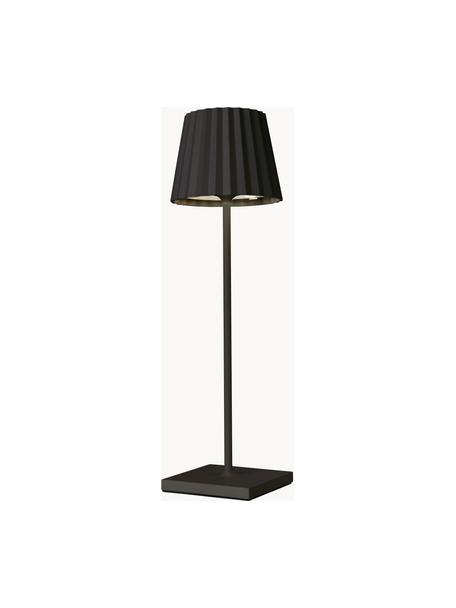 Lampada portatile da tavolo per esterni a LED con luce regolabile Trellia, Paralume: alluminio laccato, Nero, Ø 12 x Alt. 38 cm