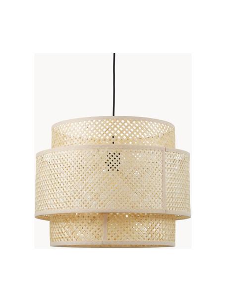 Lampa wisząca z drewna bambusowego Finja, Jasny brązowy, Ø 50 cm x W 40 cm