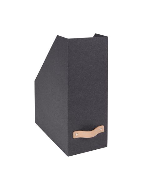 Stehsammler Estelle, Organizer: Fester Karton, mit Holzde, Griff: Leder, Schwarz, Beige, B 12 x H 32 cm