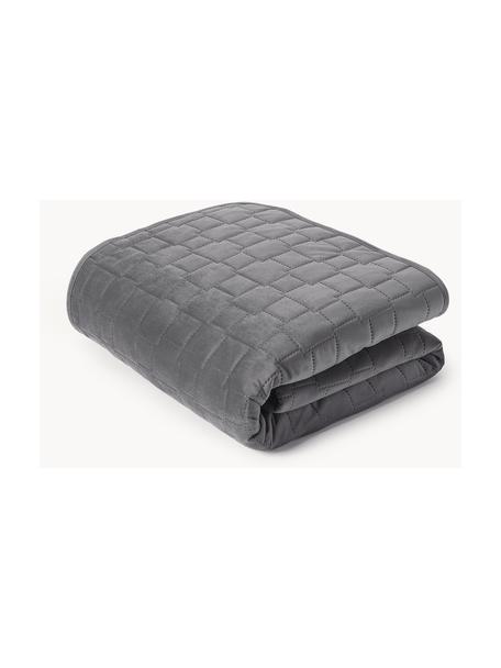 Gewatteerde bedsprei Nash, 100% polyester, Donkergrijs, B 230 x L 250 cm