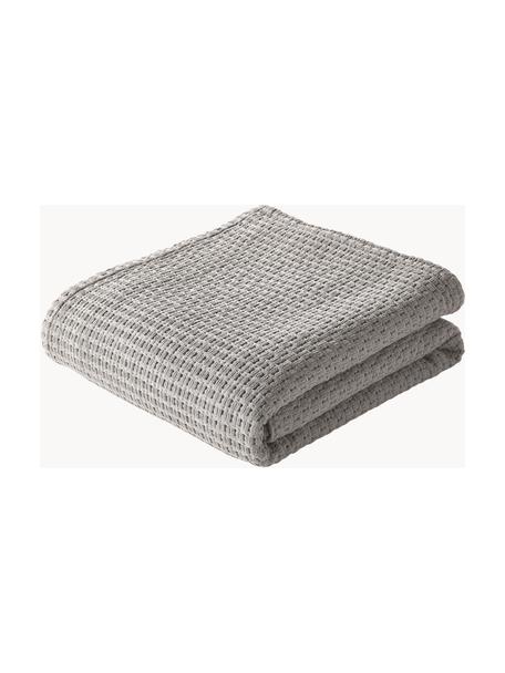 Narzuta z piki waflowej Adair, 100% bawełna, Szary, S 180 x D 250 cm