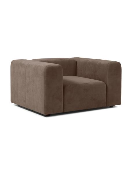 Sillón Lena, Tapizado: tejido (88% poliéster, 12, Estructura: madera de pino, contracha, Patas: plástico, Tejido marrón oscuro, An 134 x F 106 cm