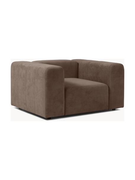 Sillón Lena, Tapizado: tejido (88% poliéster, 12, Estructura: madera de pino, contracha, Patas: plástico, Tejido marrón oscuro, An 134 x F 106 cm