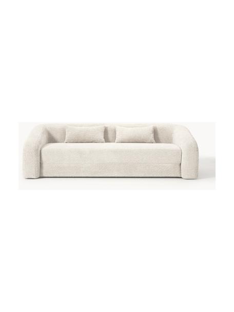 Schlafsofa Eliot (3-Sitzer) aus Teddy-Bouclé, Bezug: Teddy-Bouclé (100 % Polye, Gestell: Spanplatte, Kiefernholz, Teddy-Bouclé Off White, B 230 x T 100 cm