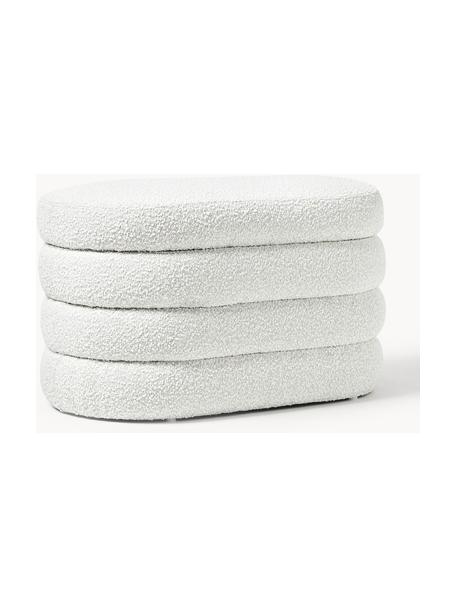 Banco tapizado en tejido bouclé con espacio de almacenamiento Alto, Tapizado: tejido bouclé (100% polié, Estructura: madera de pino, madera co, Bouclé blanco Off White, An 82 x L 47 cm