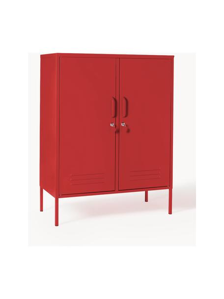 Chiffonnier de metal The Midi, Acero con pintura en polvo, Rojo, An 85 x Al 111 cm