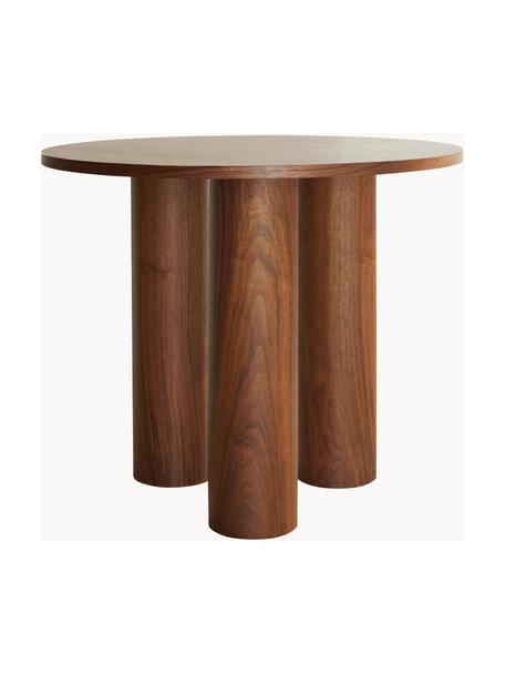 Kulatý stůl Colette, Ø 90 cm, MDF deska (dřevovláknitá deska střední hustoty), s dýhou z ořechu, certifikace FSC, Ořechové dřevo, Ø 90 cm