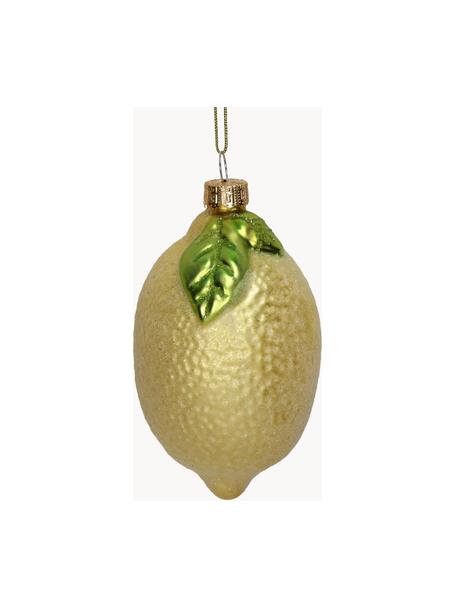 Weihnachtsbaumanhänger Lemon, Glas, Gelb, Grün, Ø 5 x H 8 cm