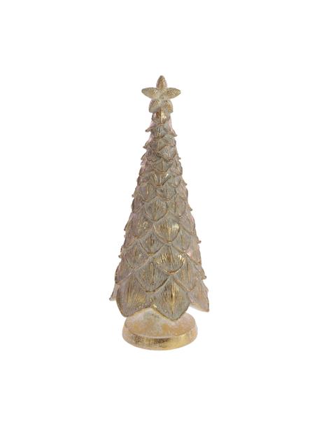 Decoratief boompje Laviko H 35 cm, Polyresin, Goudkleurig met antieke afwerking, Ø 14 x H 35 cm