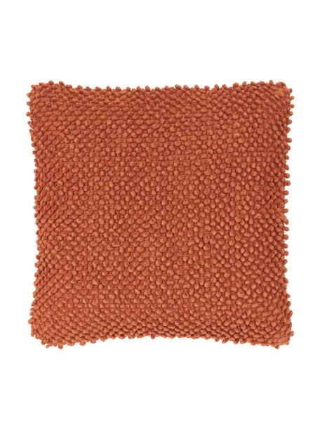 Povlak na polštář se strukturovaným povrchem Indi, 100 % bavlna, Rezavá, Š 45 cm, D 45 cm