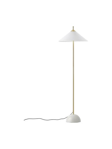 Lampa podłogowa z podstawą z marmuru Vica, Biały, odcienie złotego, Ø 50 x W 160 cm