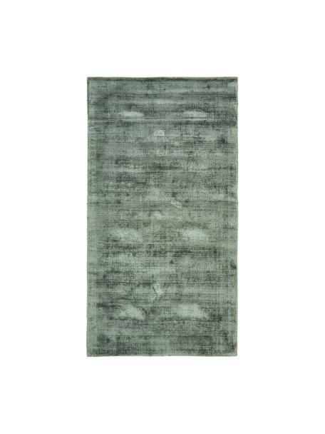 Ručne tkaný koberec z viskózy Jane, Tmavozelená, Š 80 x D 150 cm (veľkosť XS)