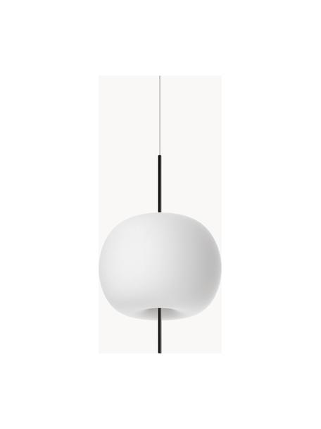 Lampa wisząca ze szkła dmuchanego z funkcją przyciemniania Kushi, Biały, czarny, Ø 33 x W 56 cm