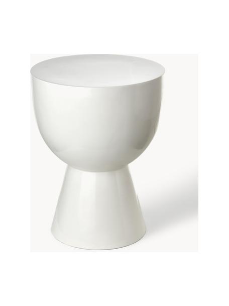 Tavolino rotondo Tam Tam, Plastica laccata, Bianco, Ø 36 x Alt. 46 cm