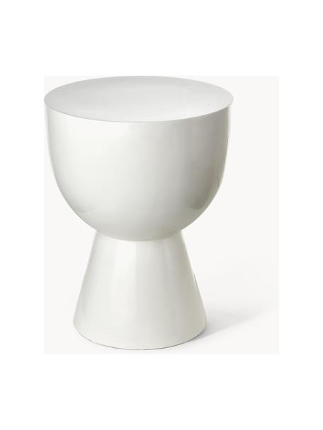 Kulatý odkládací stolek Tam Tam, Lakovaná umělá hmota, Bílá, Ø 36 cm, V 46 cm