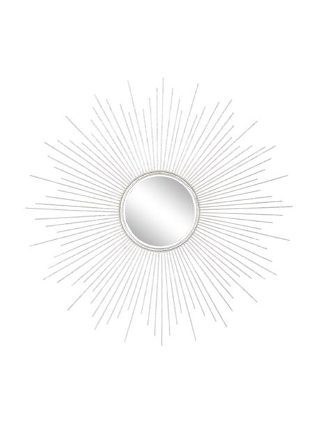 Nástěnné zrcadlo se stříbrným kovovým rámem Ella, Stříbrná, Ø 104 cm, H 3 cm