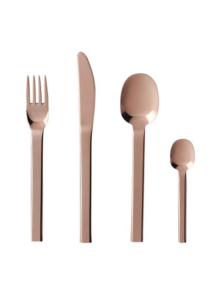 Besteck-Set Kimana aus Edelstahl hochglanzpoliert, 4 Personen (16-tlg.), Messer: Edelstahl 18/0, beschicht, Kupferfarben, Set mit verschiedenen Größen