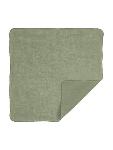Serviette de table lin vert sauge Gracie, 2 pièces, 100 % lin, Vert sauge, larg. 45 x long. 45 cm