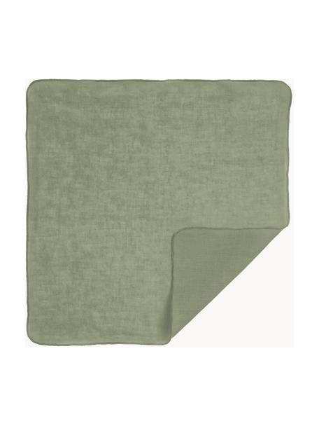 Serviette Gracie aus Öko-Leinen mit Hohlsaum, 2 Stück, 100% Leinen, Salbeigrün, B 45 x L 45 cm
