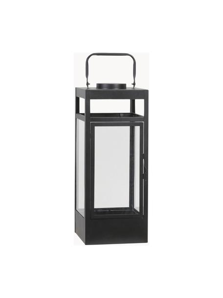 Mobile batteriebetriebene LED-Laterne Flint, Gestell: Metall, beschichtet, Schwarz, Transparent, B 17 x H 42 cm