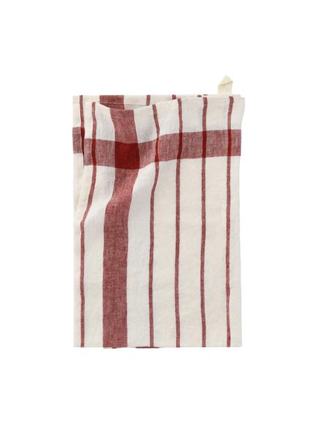 Strofinaccio in cotone Helga, 100% cotone, Rosso, bianco, Larg. 50 x Lung. 70 cm