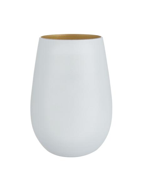 Křišťálové sklenice na long drink Elements, 6 ks, Potažený křišťál, Bílá, mosazná, Ø 9 cm, V 12 cm, 465 ml