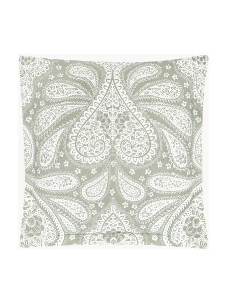 Povlak na polštář z organické bavlny s paisley vzorem Manon, 100 % bio bavlna, s certifikátem GOTS, Zelená, Š 45 cm, D 45 cm