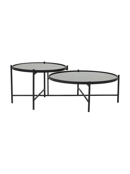 Table basse 2 plateaux Li, Noir, larg. 122 x haut. 43 cm