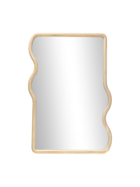 Zvlnené nástenné zrkadlo z dreva Stream, Béžová, Š 70 x H 100 cm