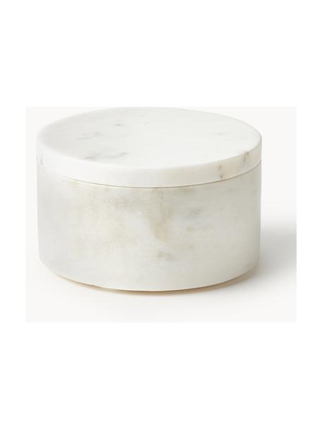 Marmor-Schmuckkästchen Venice mit Deckel, Marmor, Weiss, marmoriert, Ø 13 x H 7 cm
