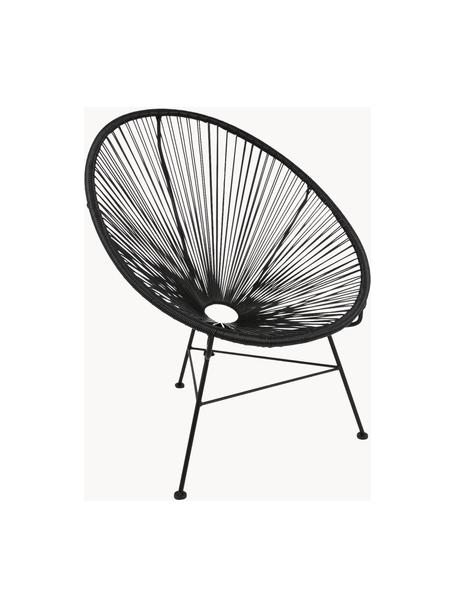 Křeslo z pleteniny z umělé hmoty Bahia, Umělá hmota: černá Rám: černá, Š 81 cm, H 73 cm