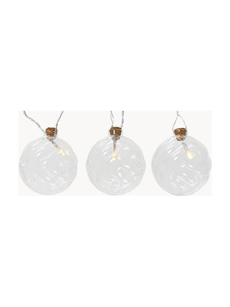 LED-Weihnachtslichterkette Cristal, 175 cm, 8 Lampions, Glas, Transparent, Ø 8 x L 175 cm