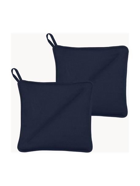Topflappen Soft Kitchen, 2 Stück, 100 % Baumwolle, Dunkelblau, B 23 x L 23 cm
