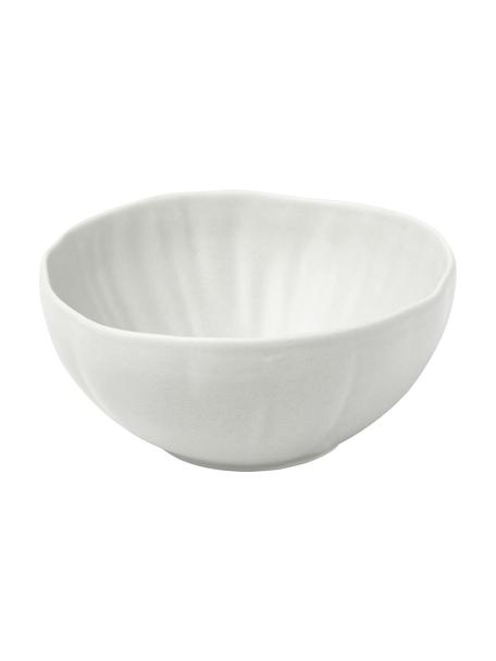 Cuencos con relieves Sali, 4 uds., Porcelana, Gris claro, Ø 17 x Al 8 cm