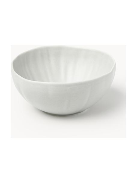 Matte Schalen Sali mit Relief, 4 Stück, Porzellan, Hellgrau, Ø 17 x H 8 cm