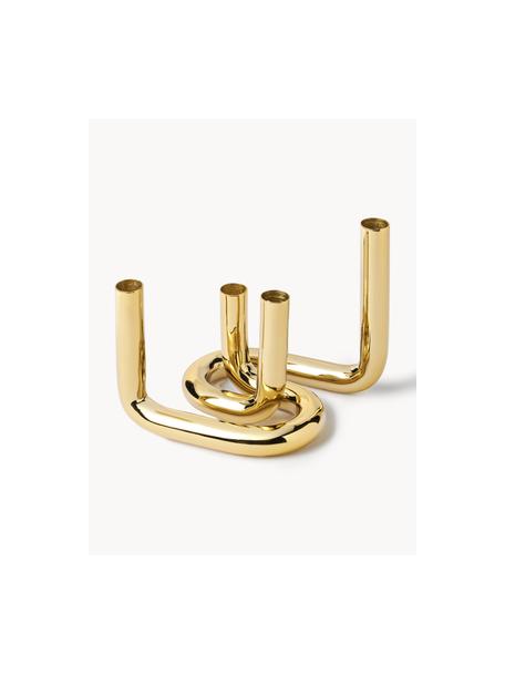 Set di 2 candelabri Mars, Metallo, Dorato lucido, Set in varie misure