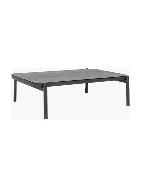 Tuintafel Florencia met glazen tafelblad, Tafelblad: gecoat glas, Frame: gepoedercoat aluminium, Zwart, donkergrijs, B 120 x H 36 cm