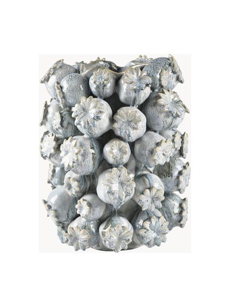 Deko-Vase Elha mit reaktiver Glasur, Steingut, Hellblau, Ø 24 x H 32 cm