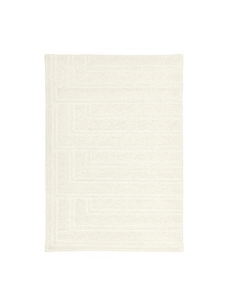 Tappeto in lana color bianco crema taftato a mano Alan, Retro: 100% cotone Nel caso dei , Beige, Larg. 80 x Lung. 150 cm (taglia XS)