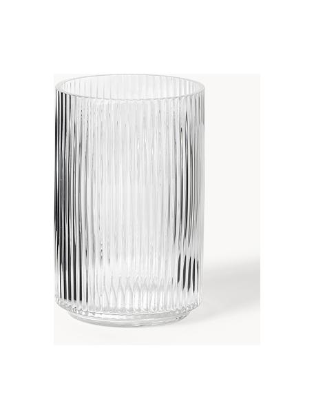 Mondgeblazen decoratieve vaas Carlo met groefreliëf, H 20 cm, Glas, Oker, Ø 13 x H 20 cm