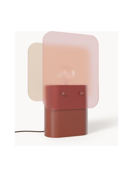 Lámpara de mesa pequeña Aluna, Pantalla: vidrio, Cable: plástico, Rojo cobrizo, An 24 x F 30 cm