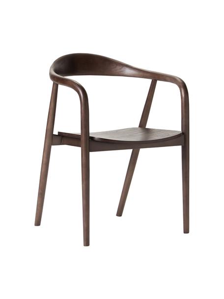 Krzesło z podłokietnikami z drewna Angelina, Drewno jesionowe z certyfikatem FSC lakierowane, sklejka z certyfikatem FSC, Drewno dębowe lakierowane, S 57 x W 80 cm
