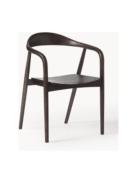 Chaise en bois à accoudoirs Angelina, Bois de frêne laqué, certifié FSC
Contreplaqué laqué, certifié FSC, Bois de frêne foncé, larg. 57 x haut. 80 cm